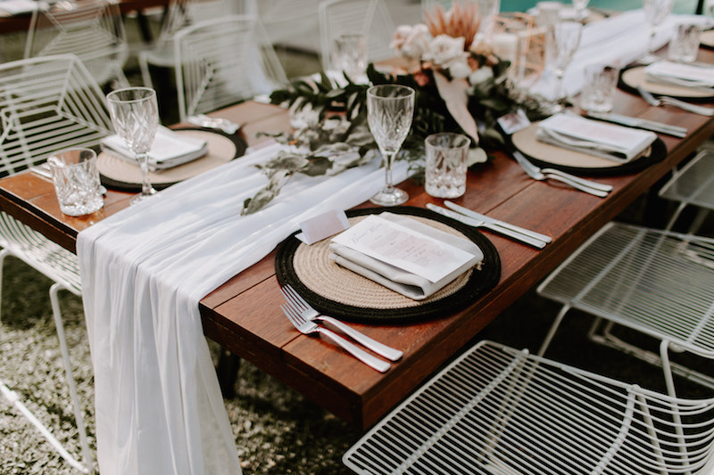 Contemporary Poolside Wedding