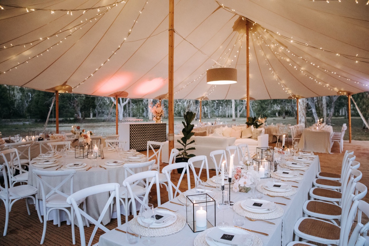 Splash Events Sophisticated Sperry Tent in the Wilderness