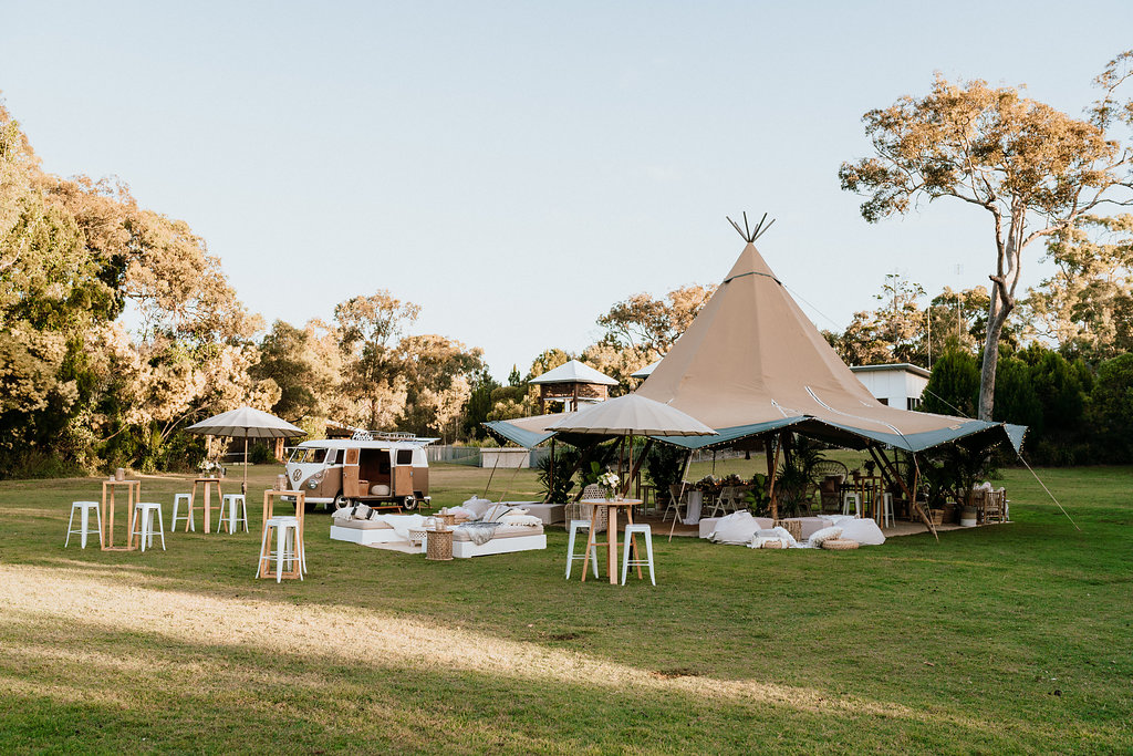 Wedding Tipi set up 