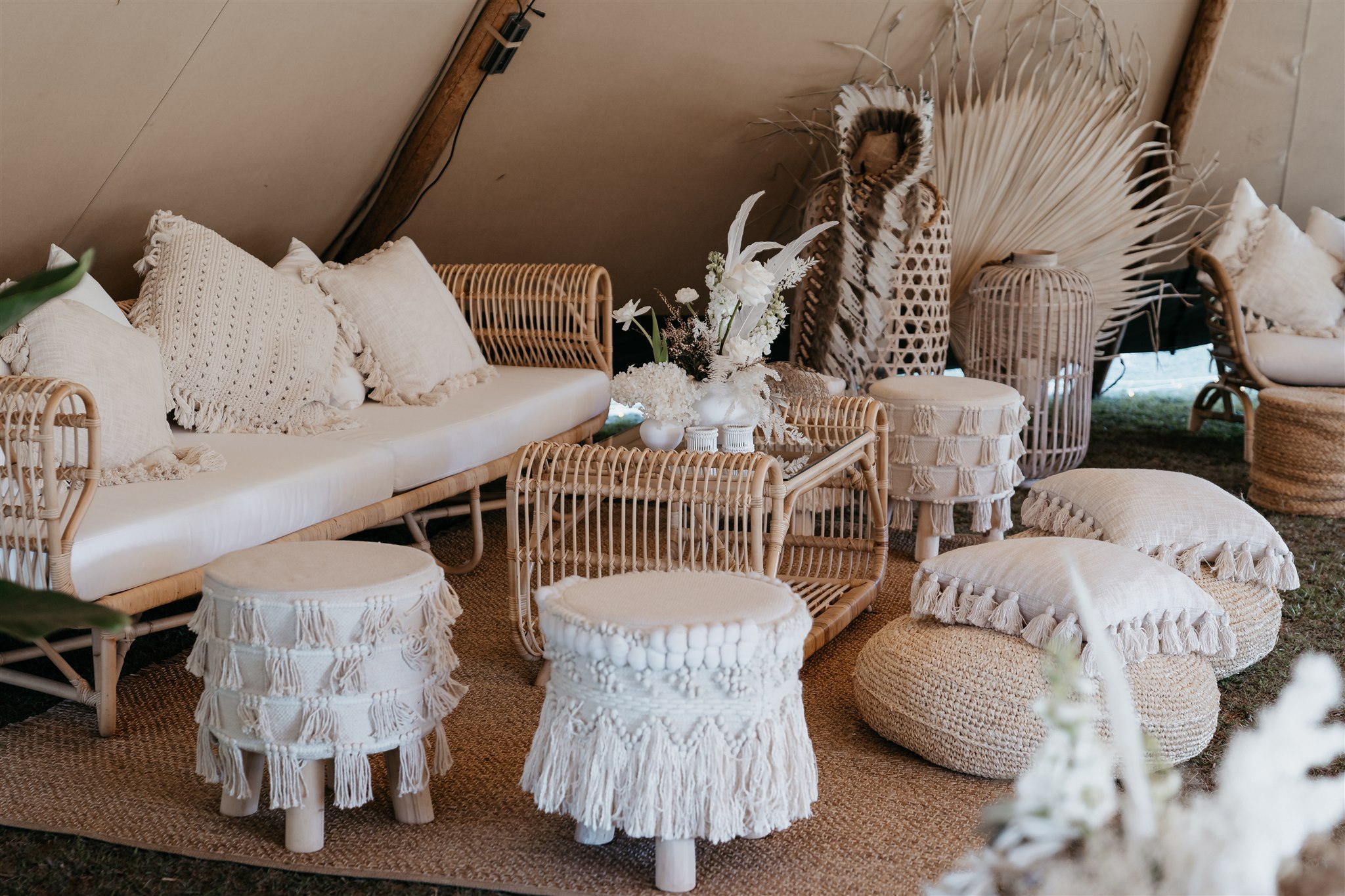 Boho Wedding decor and furniture for Tipi Wedding