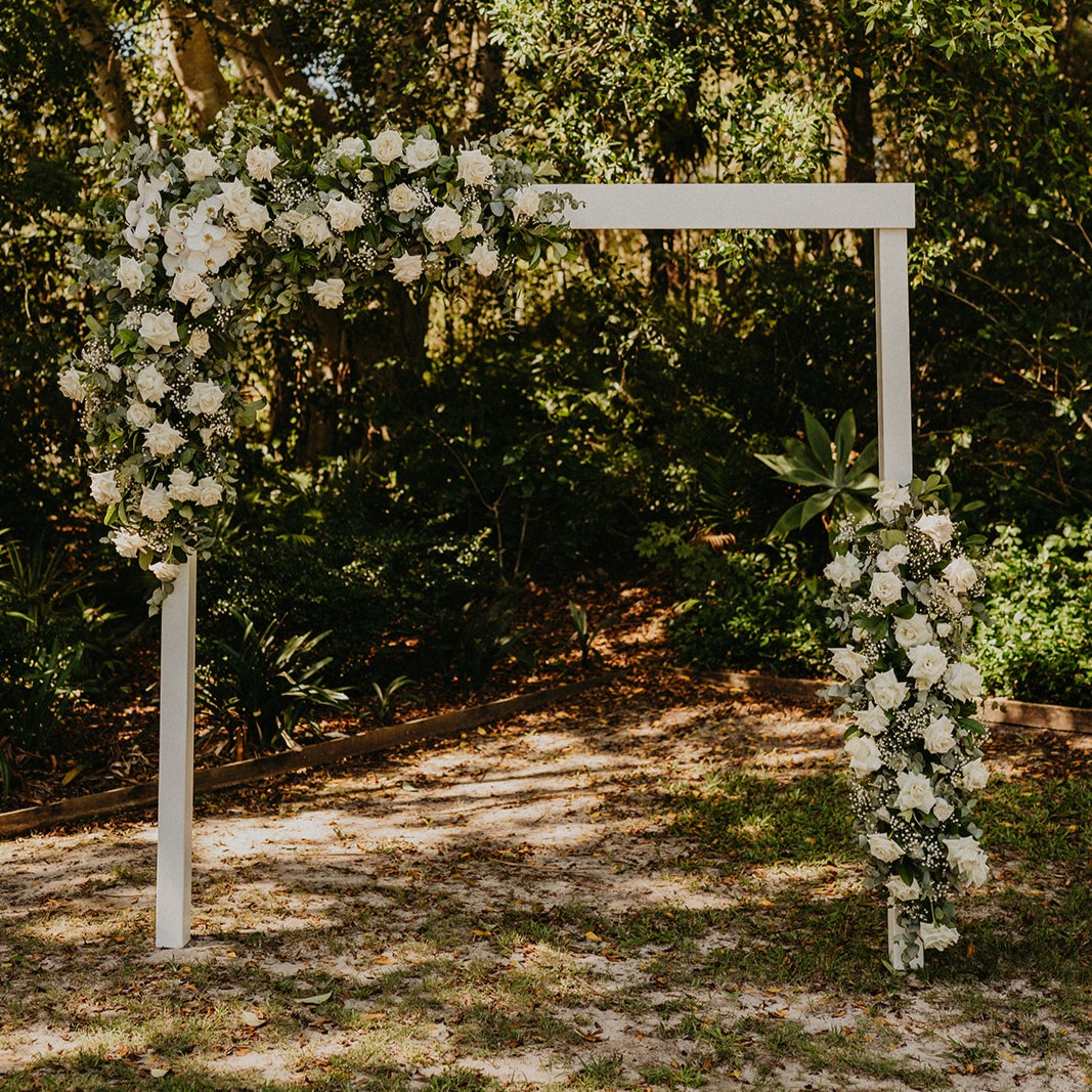 White timber Arbour