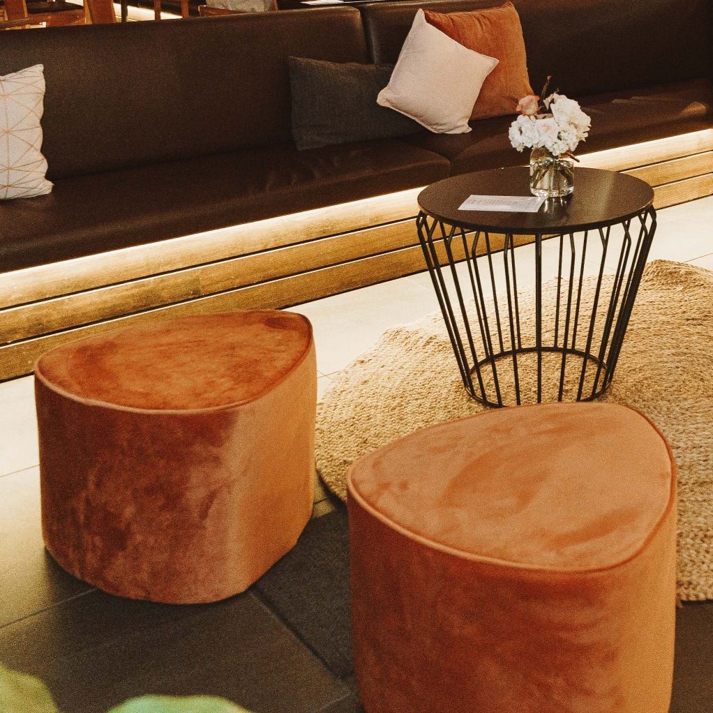 Velvet ottomans