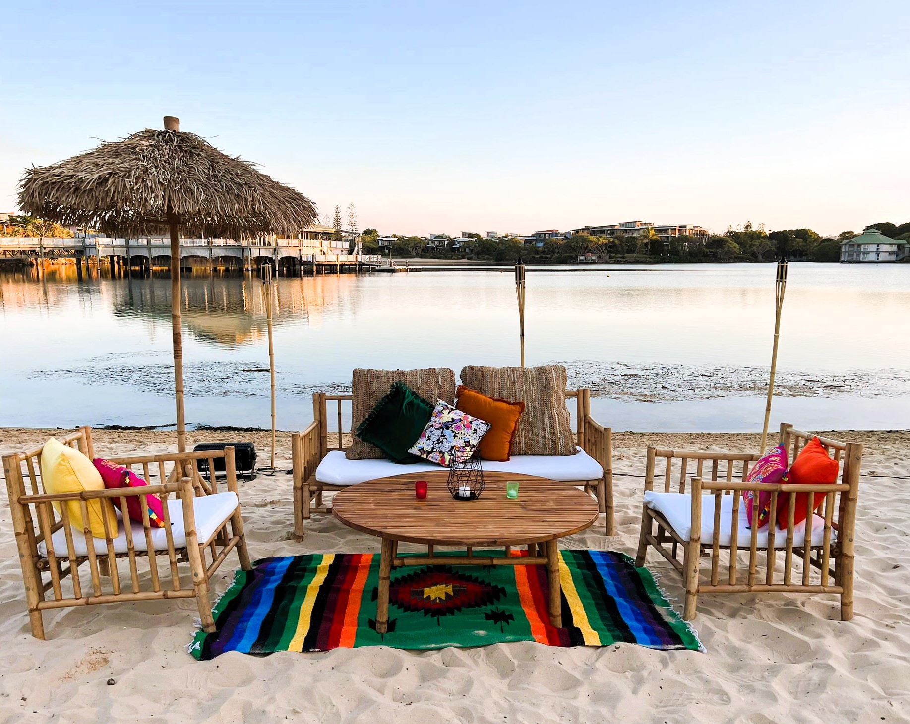 Bamboo lounge setting mexican