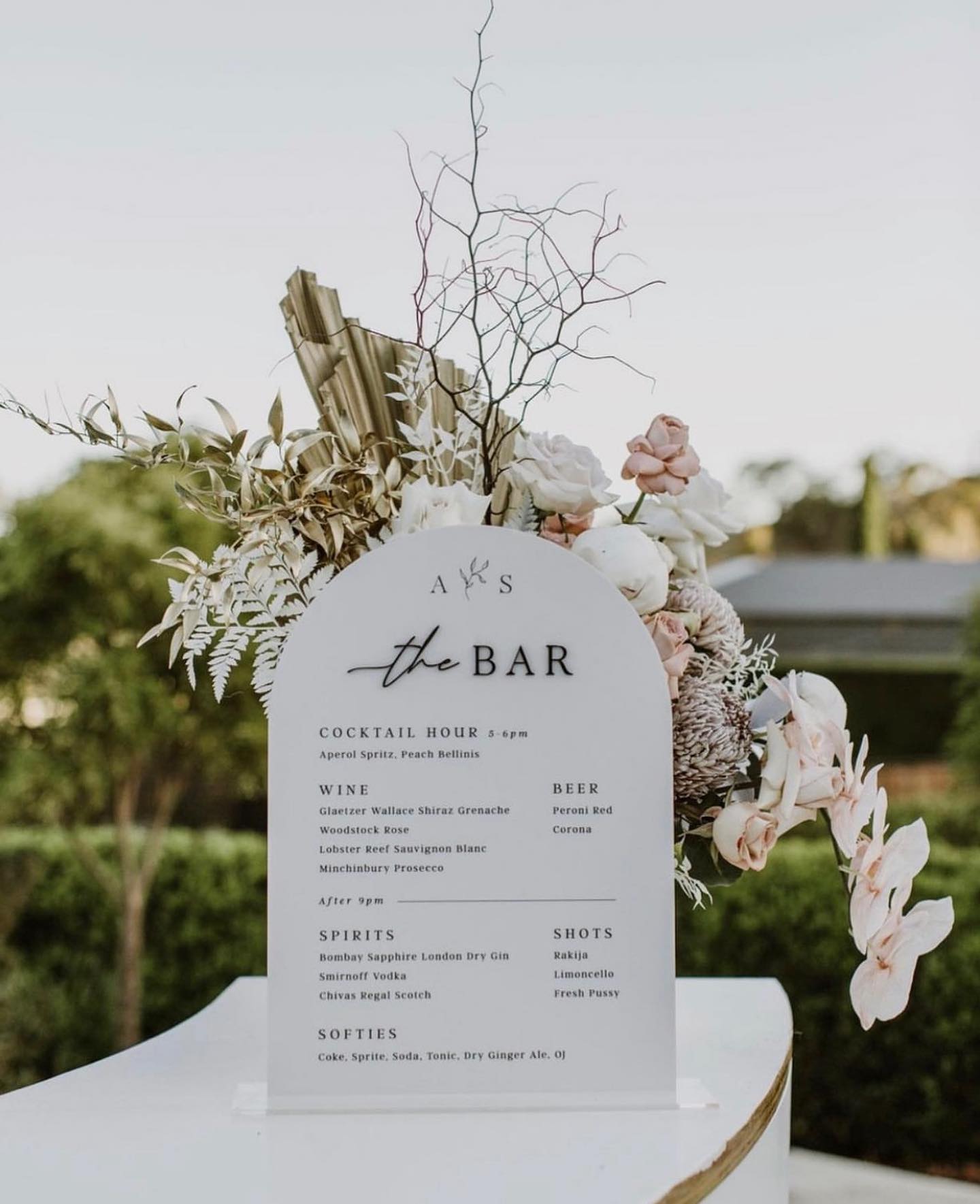 bar menu