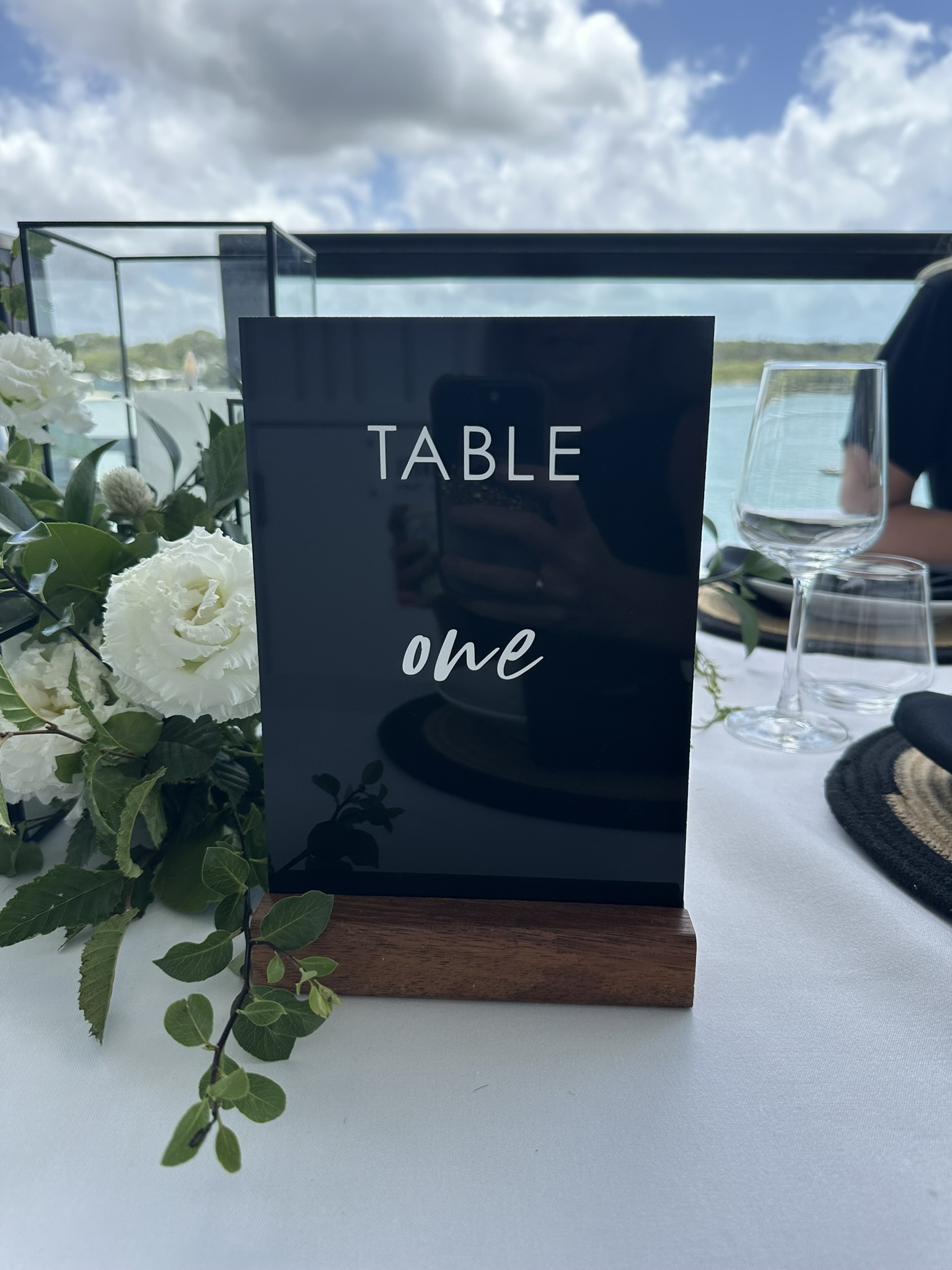 Black acrylic table numbers