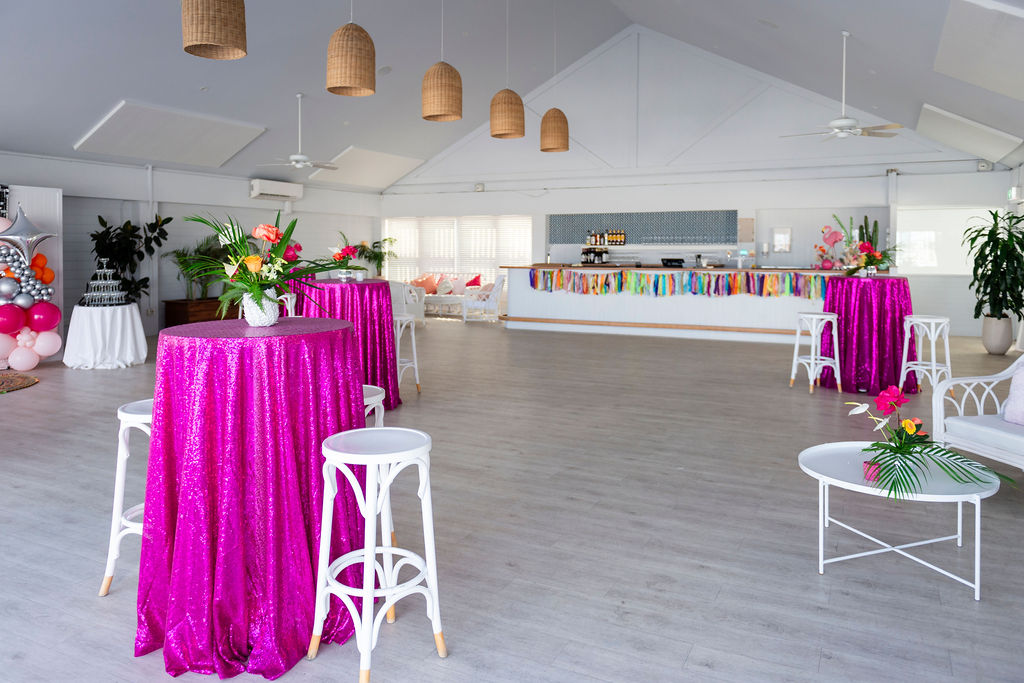 Hot pink sequin cocktail tables 2