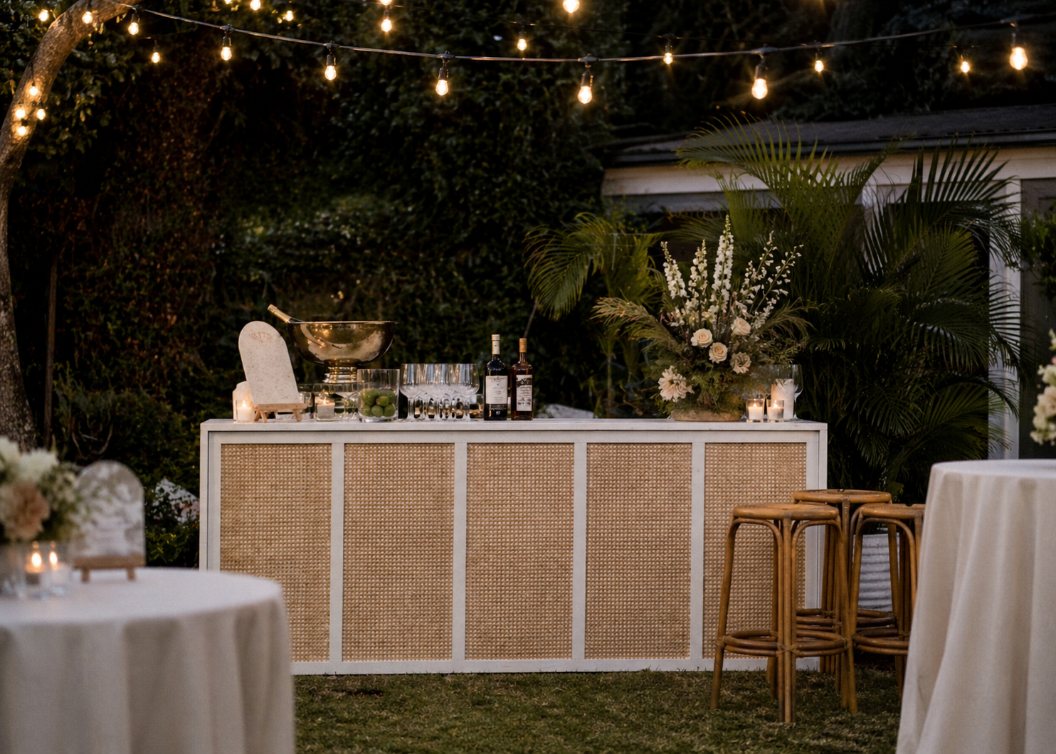 White Rattan Bar