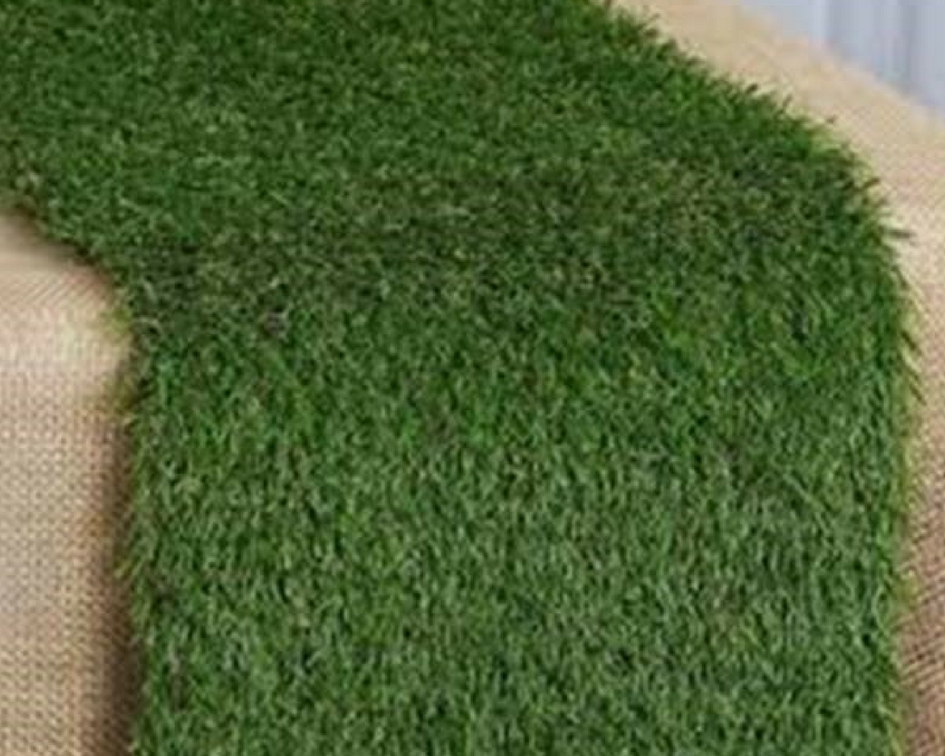 Hire Green grass table runner 