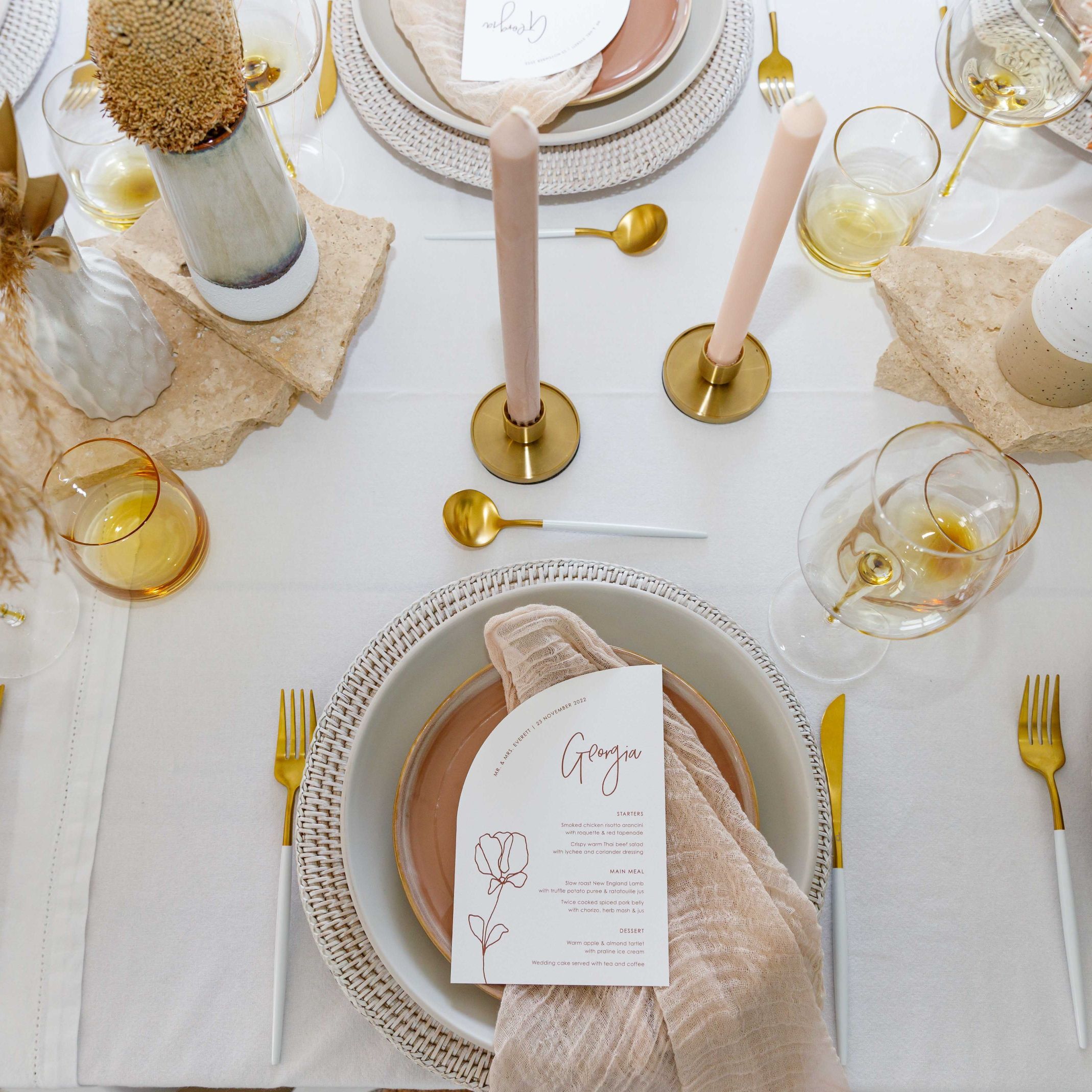 Hire White & Gold Cutlery*  (3pc) 