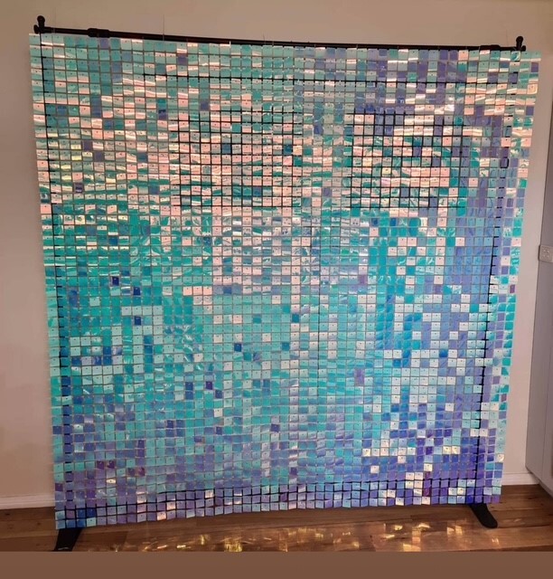 Hire Hollographic Silver suqence shimmer wall 