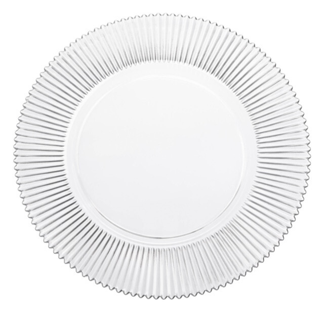 Hire Glass ribbed charger plate 