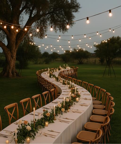 Hire Serpentine dining tables 