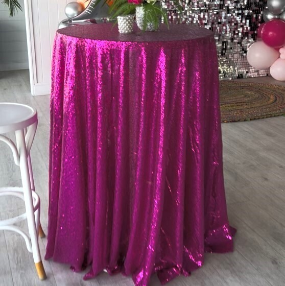 Hire Hot Pink sequin cocktail table 