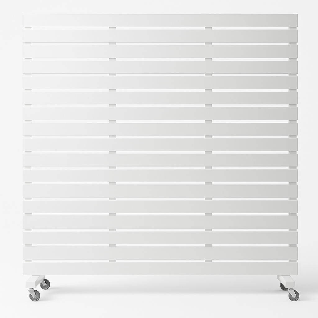 Hire White slat screen 