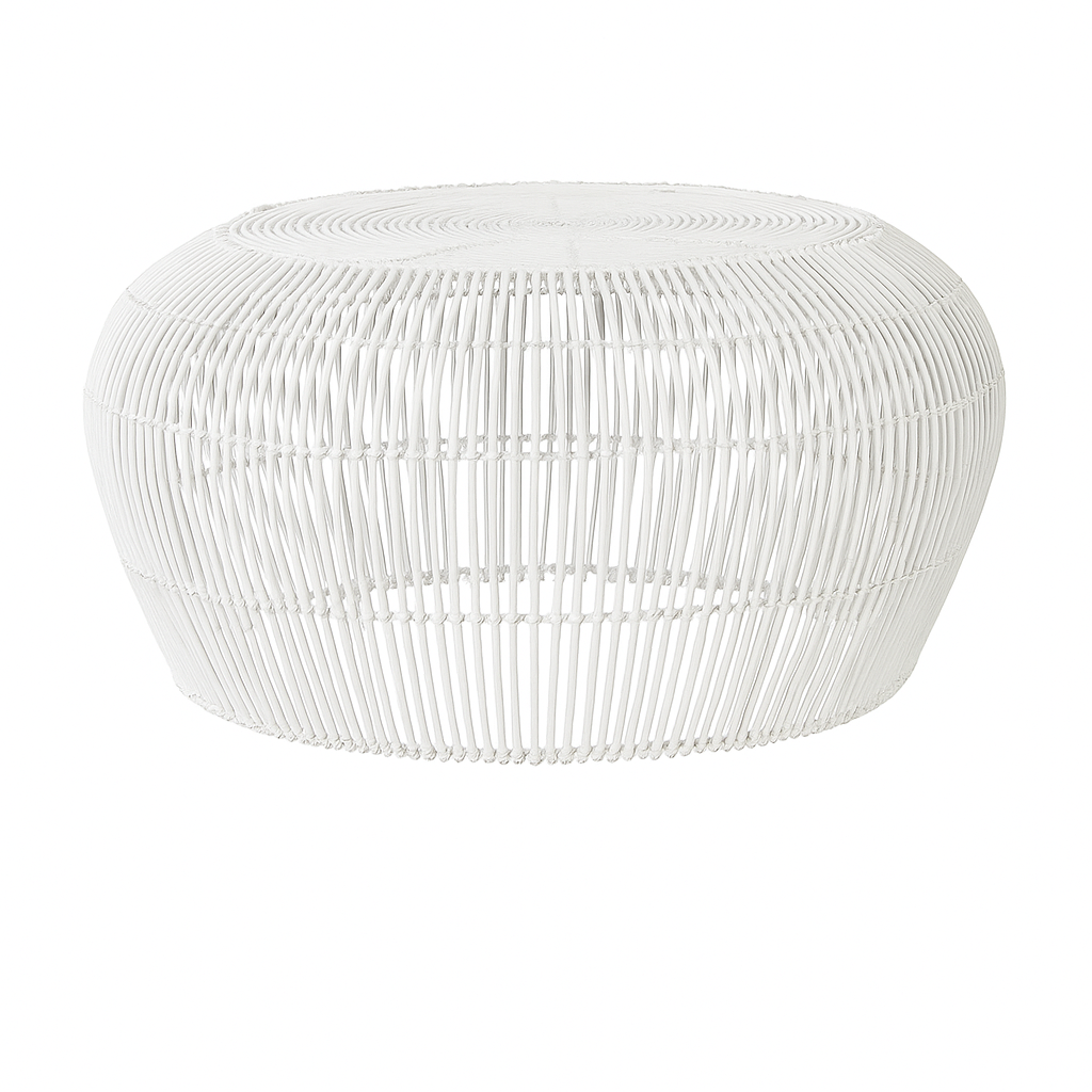 Hire White Rattan coffee table 