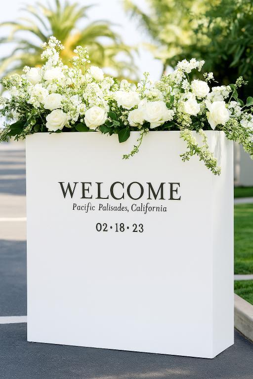 Hire White Welcome Block 